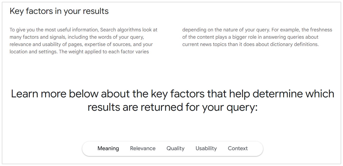 Google Ranking Factors